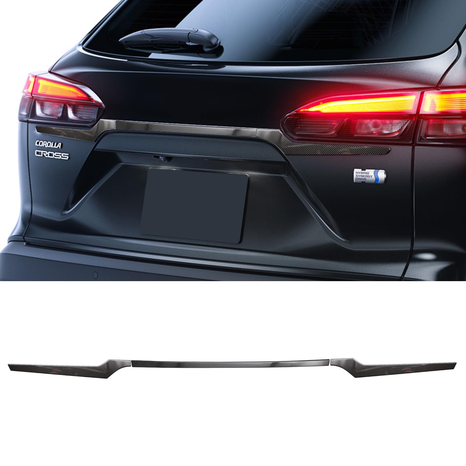 樂天商城 - MEKOMEKO 新型 トヨタ カローラクロス 専用 リアエンブレムカバー リアエンブレムサイドガーニッシュ バックドア リアゲート トリム ドレスアップ 外装パーツ ステンレス 3PCS 新型 Corolla cross 2021年9月-2025年5月マ