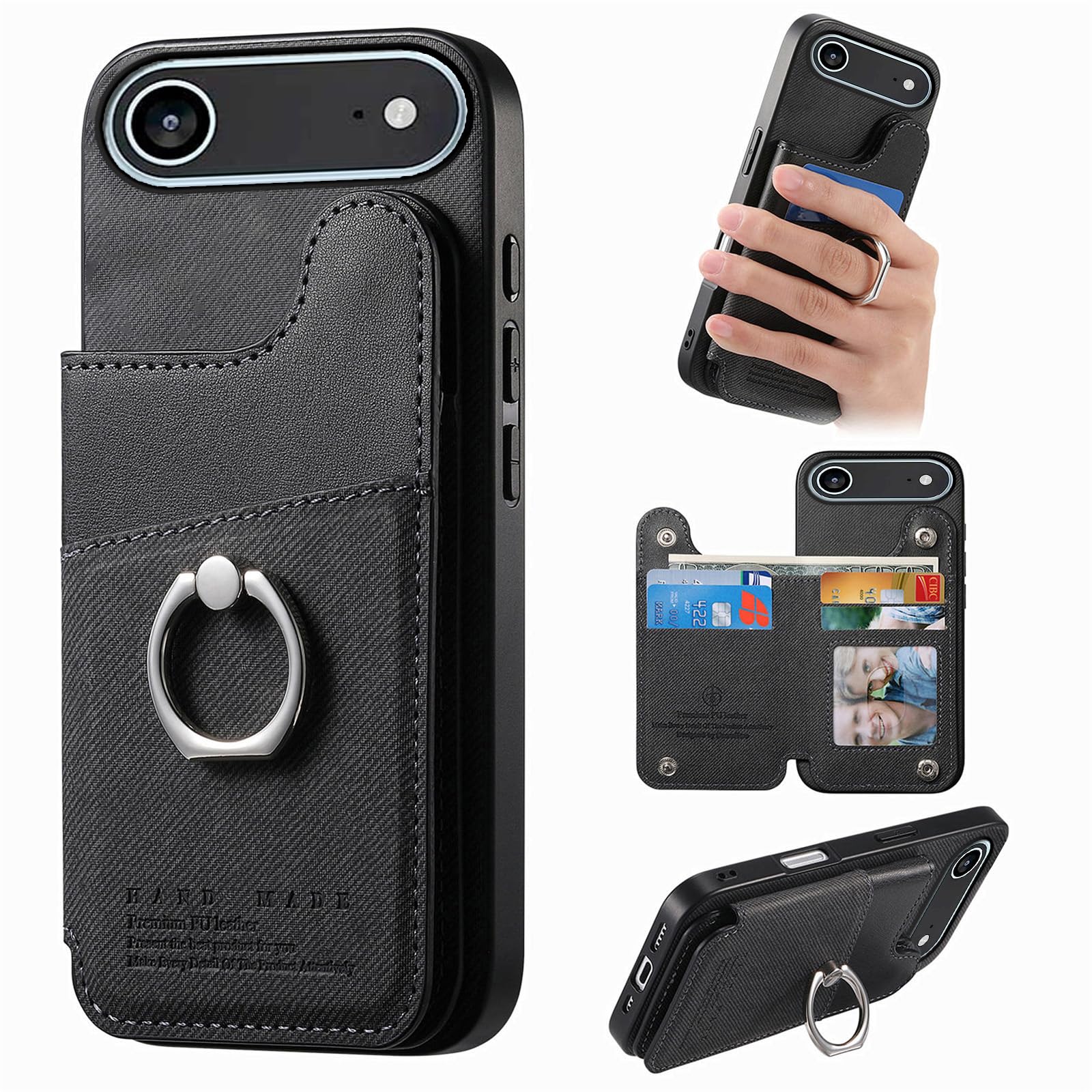 樂天商城 - ONETHEFUL 対応 iphone 17 air ケース 手帳型 背面 カード収納 あいふおん17air ケース スタンド機能 リング付き いphone17 どえあ カバー 財布型 For iphone17 air カバー カメラ保護 PUレザー RF