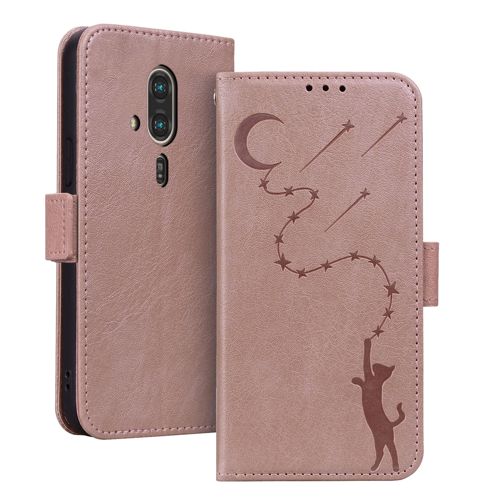 らくらくスマートフォン F53E ケース 手帳型 RakuRaku F-53E（B204)スマホケース スタンド機能 マグネット Fujitsu F-53E ケース カード収納 耐衝撃 全面保護 可愛い 猫柄 柔らかいTPU ONETHEFUL らくらくス