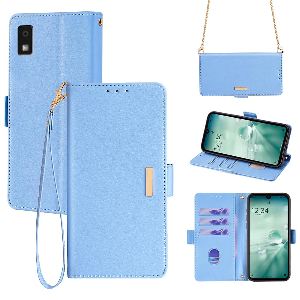 樂天商城 - Aquos Wish3 ケース アクオスwish3ケース sh-53d ケース aquos wish3 ケース ショルダー ストラップ付き aquos ィッシュ3 ケース スタンド機能 カード収納 耐衝撃 リストストラップ付き WISH 3 スマホケース