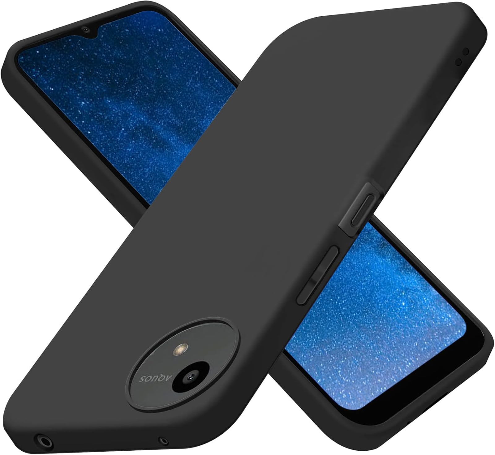 樂天商城 - LAYJOY 対応 AQUOS wish 4 ケース ソフト シリコン 黒 TPU 薄型 カバー [傷防止 軽量 柔軟 薄型 耐衝撃 ストラップホール付 携帯便利] 全面保護 SH-52Eスマホケース (マットブラック)