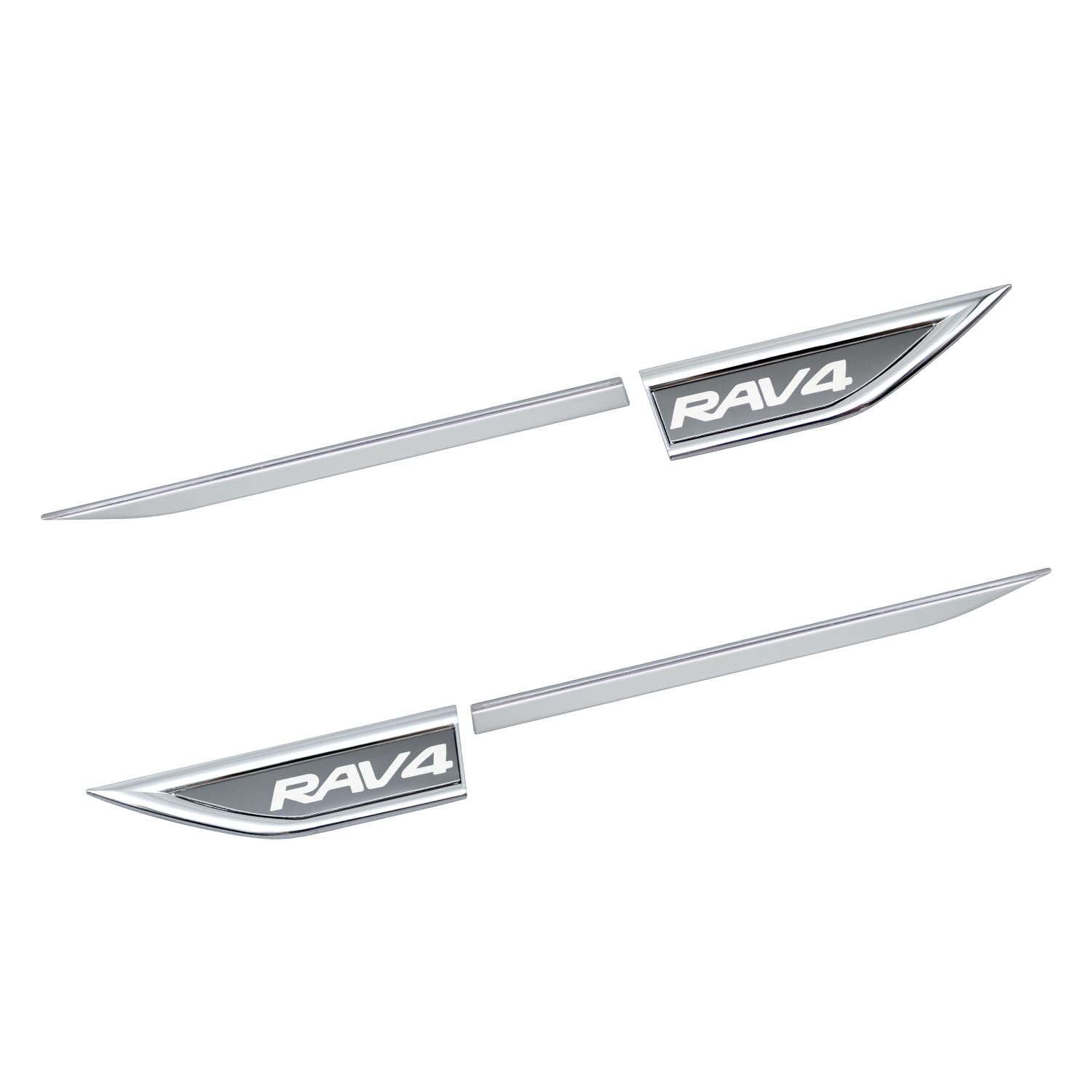 樂天商城 - MEKOMEKO 新型 RAV4 50系 RAV4 60系 対応 サイドボディステッカー サイドドア サイドマーカー トリム アクセサリー 3D メタルステッカー アルミニウム合金+ステンレス 4PCS 外装アクセサリー RAV4 全グレード対応【鏡面メッ