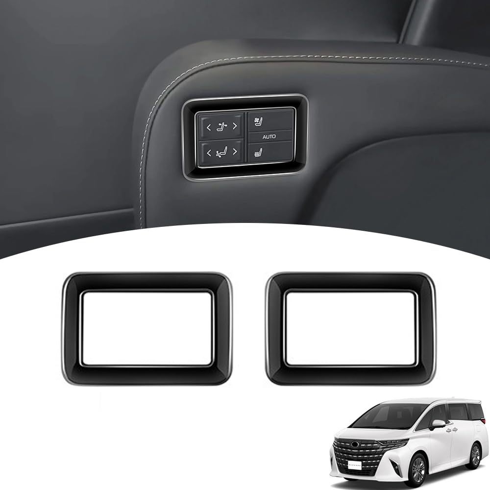Rakuten - 新型 アルファード 40系 ヴェルファイア 40系 2列シートスイッチガーニッシュ シートスイッチパネル内装 ABS樹脂製 車種専用 内装パーツ アクセサリー 2PCS ピアノブラック