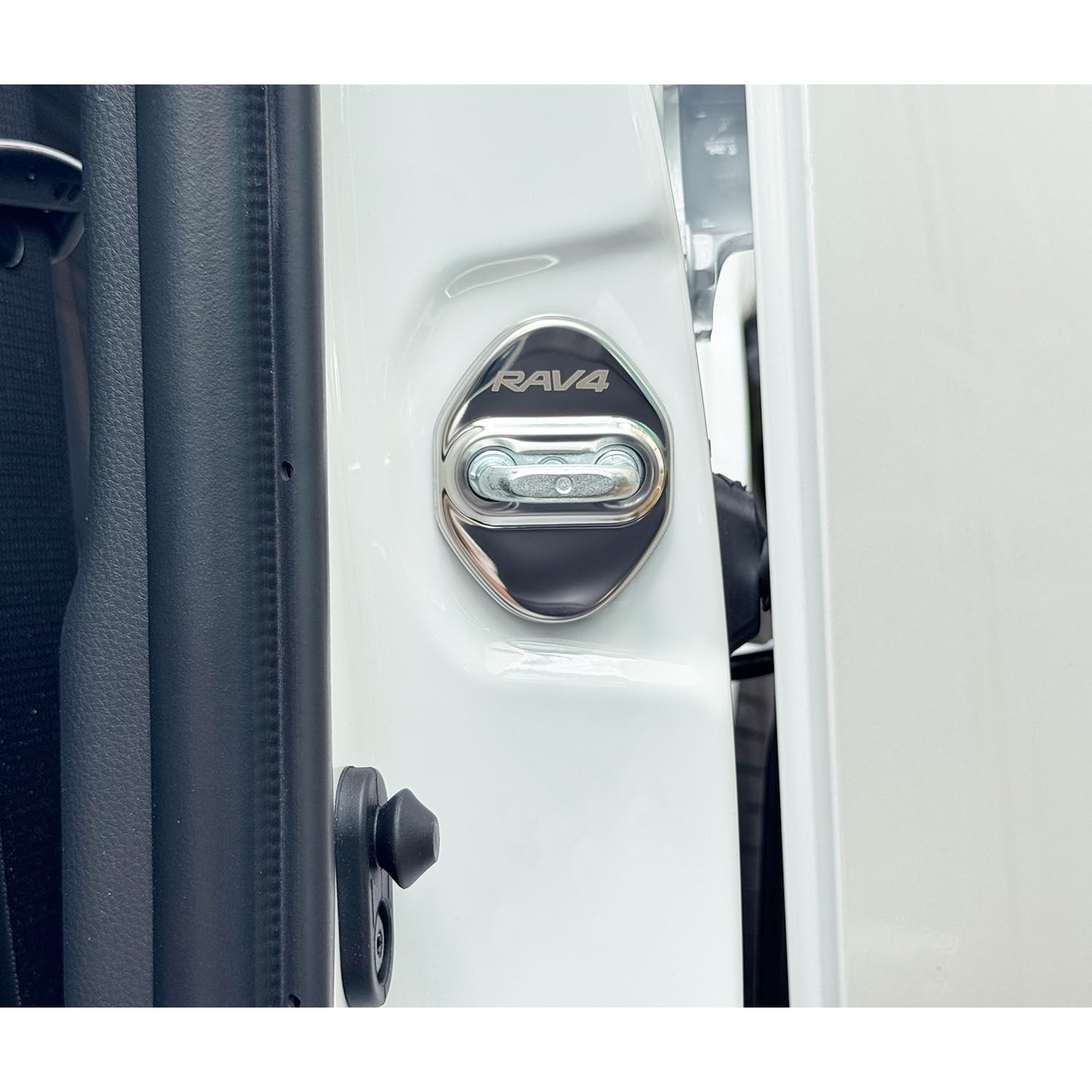 MEKOMEKO 新型 RAV4 50系 RAV4 60系 対応 ストライカー カバー ドアロック カバー メッキ アクセサリー 内装 パーツ 鏡面ステンレス 4P 新型 RAV4 XA50系 60系 AXAN64【鏡面仕上メッキ】 RAV4-MSGY