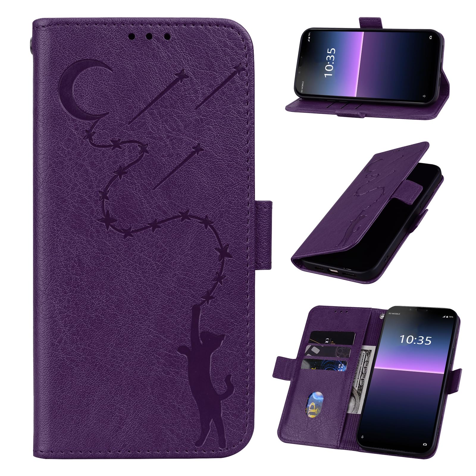 Xperia ace iii ケース 手帳型 so53c ケース エクスペリアエース3 ケース SOG08 A203SO ケース スタンド機能 かわいい猫柄のケース 薄型 ソニー Xperia ace iiiカバー 軽量 防水 柔らかいTPU レザー エク