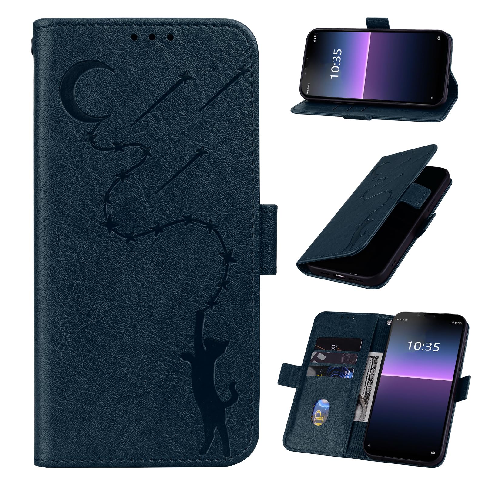 Xperia ace iii ケース 手帳型 so53c ケース エクスペリアエース3 ケース SOG08 A203SO ケース スタンド機能 かわいい猫柄のケース 薄型 ソニー Xperia ace iiiカバー 軽量 防水 柔らかいTPU レザー エク