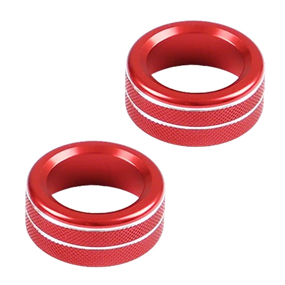 MEKOMEKO トヨタ RAV4 50系 アルミエアコンスイッチカバー エアコンスイッチノブカバー カー エアコンスイッチ エアコンダイヤルカバー インテリアパネル アクセサリー 新型 RAV4 2019年・XA50系 アルミ合金 2P【レッド】RAV4