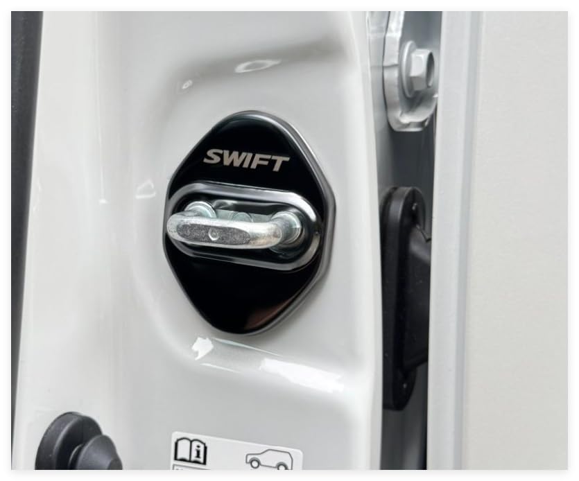 樂天商城 - MEKOMEKO スズキ 新型 スイフト ZD ZC系 専用 ストライカー カバー ドアロック カバー メッキ アクセサリー 内装 パーツ ステンレス 4PCS 取り付け簡単 Swift 5代目 2023年12月・【ブラック】SW-MSGB