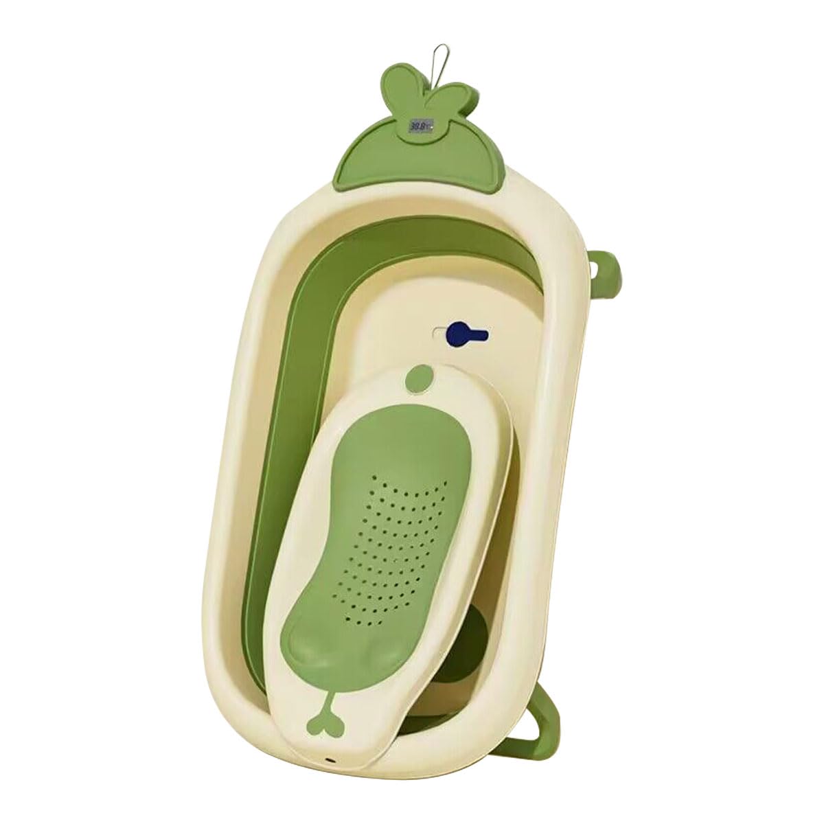 ZOOBLY ベビーバス 折り畳み 大きめ 新生児 湯温計付き 最新改良ベビーバスラックセット バスチェア 赤..