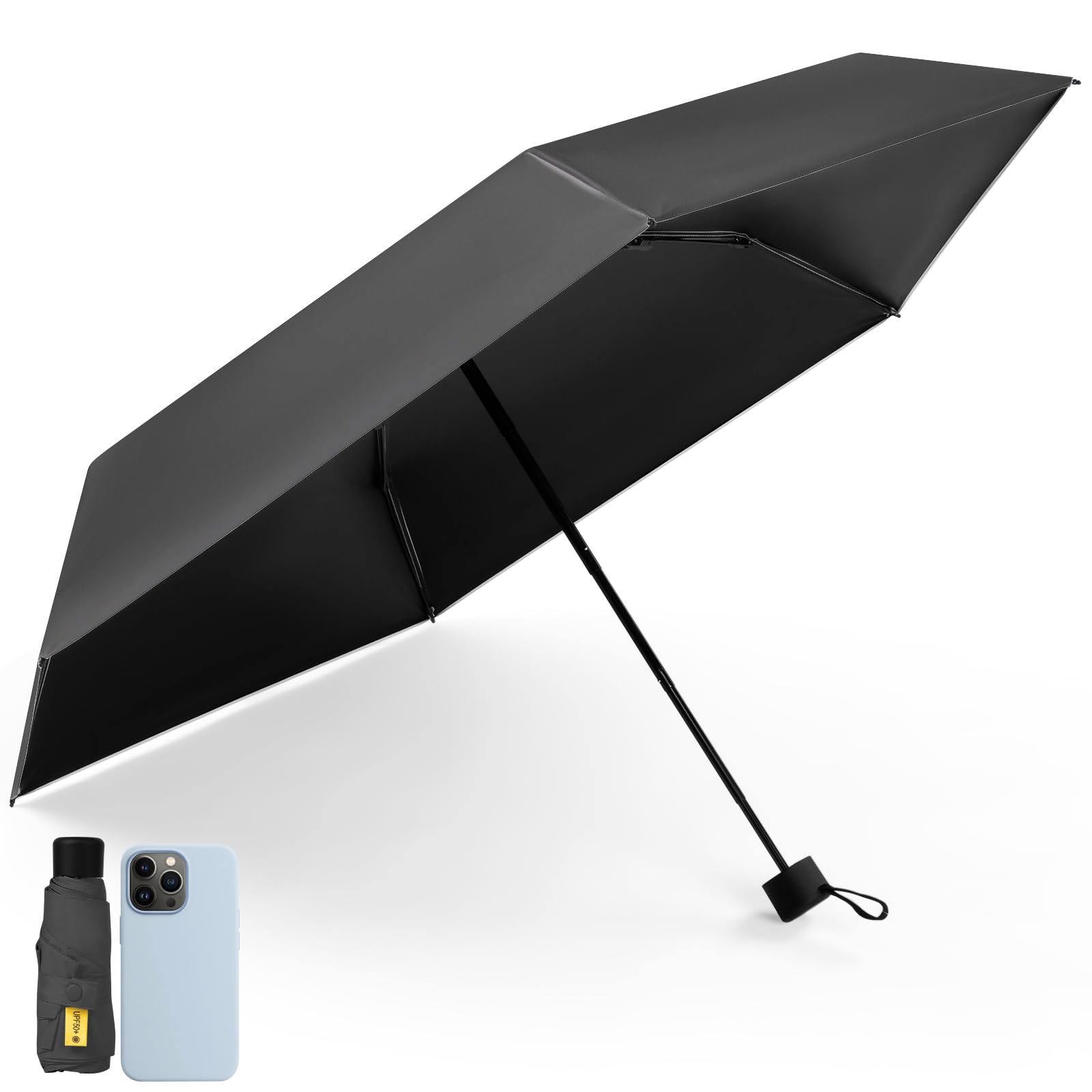 日傘 おりたたみ傘【超軽量 UVカット UPF50+ 100遮光 強化耐風骨】ポケット 折りたたみ傘 晴雨兼用 コンパクト 携帯便利 紫外線遮断 日焼け止め 熱...