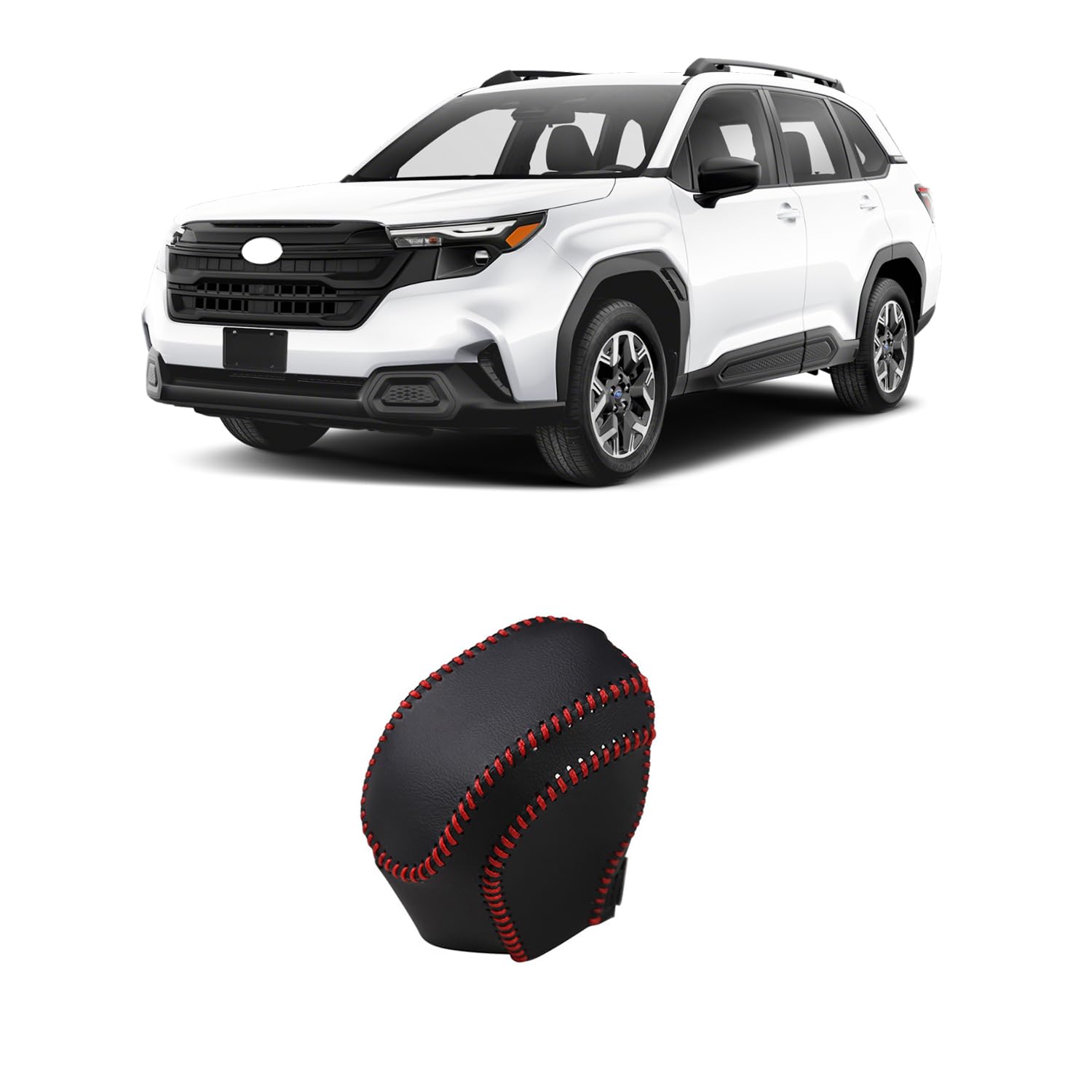 樂天商城 - MEKOMEKO 新型 スバル フォレスター Forester 専用 シフトノブカバー シフトグリップカバー 内装パーツ ドレスアップ カスタム パーツ プロテクターアクセサリー 爪キズ防止 本革 1PCS (プラック(レッドステッチ))SLM-PDPBR