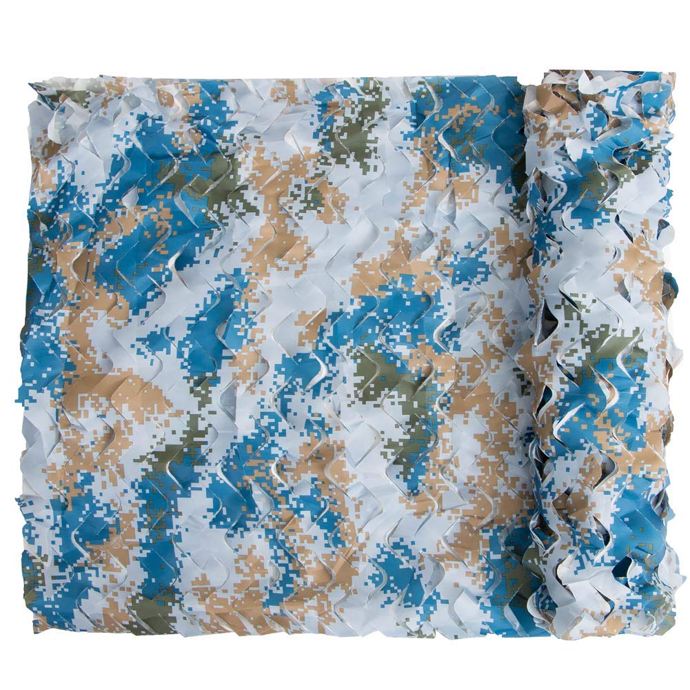 樂天商城 - TENCEN カモフラージュネット 迷彩柄 迷彩ネット 偽装網 ギリーネット サンシェード 日除け 風通し 目隠し キャンプ 野外活動 サバゲー 野鳥撮影 狩猟 装飾 210Dデジタルブルー 2×4M