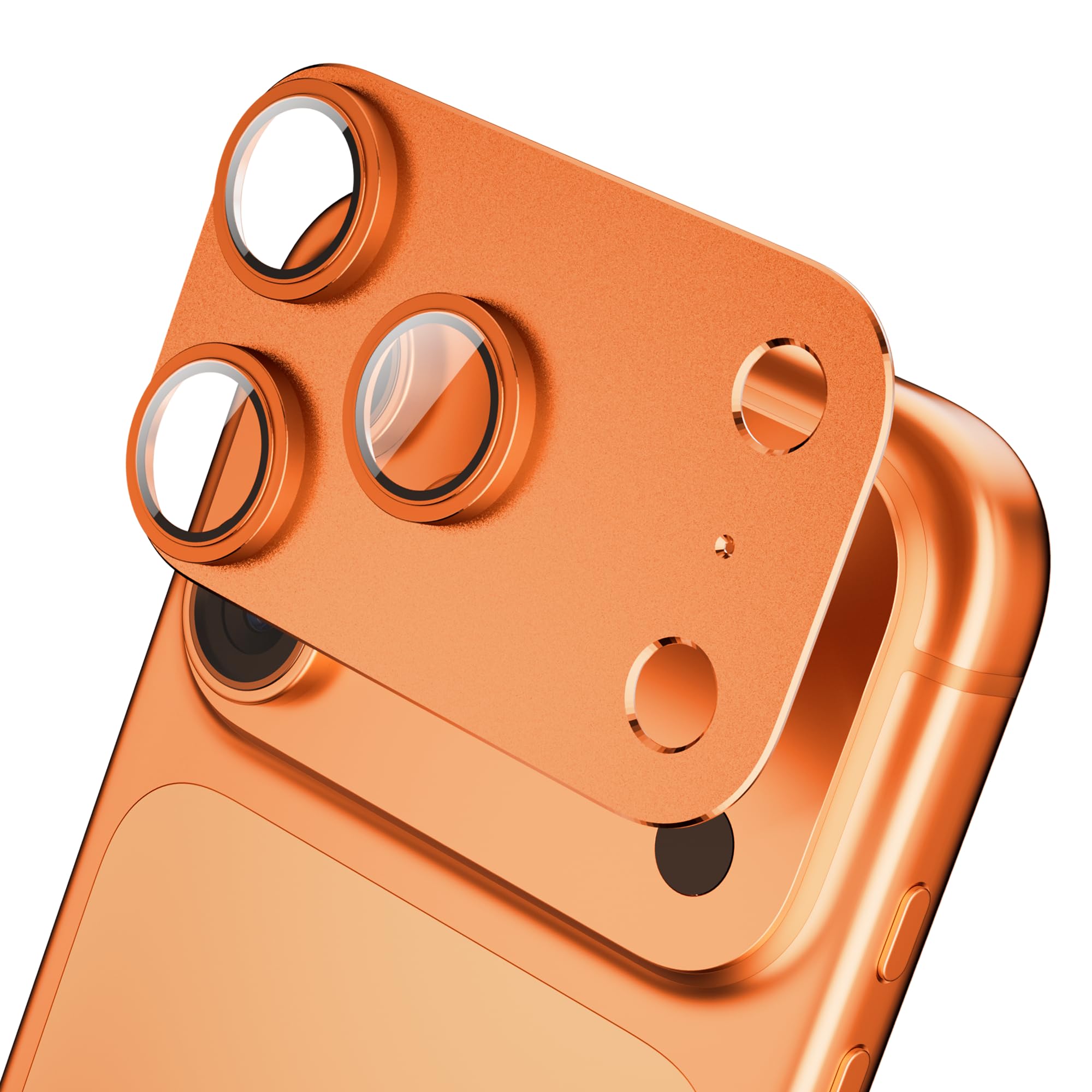 JFStene カメラカバー いphone17Pro max 用 レンズ保護 フィルム iPhone17プロマックス 対応 カメラレンズ保護 アルミ 強化ガラス 9H硬度 キズ防止 耐衝撃 高透過率 極薄 一体感 防塵 全面保護 1枚入り (オレンジ, i