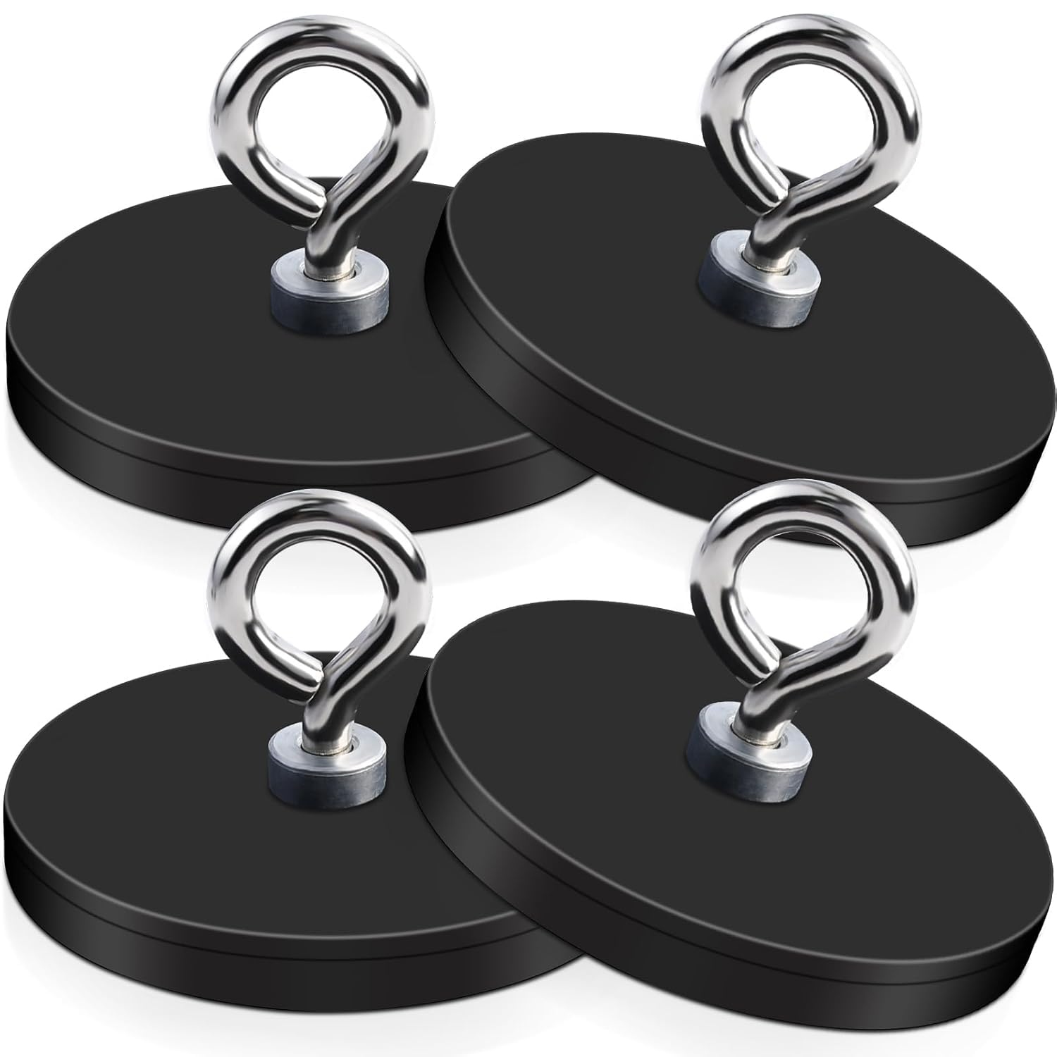 66MM ネオジム磁石ネジ付き M6 ボルト付き、30kg ・力磁石粘着力ゴムネオジム磁石 強力マグネットネジ..