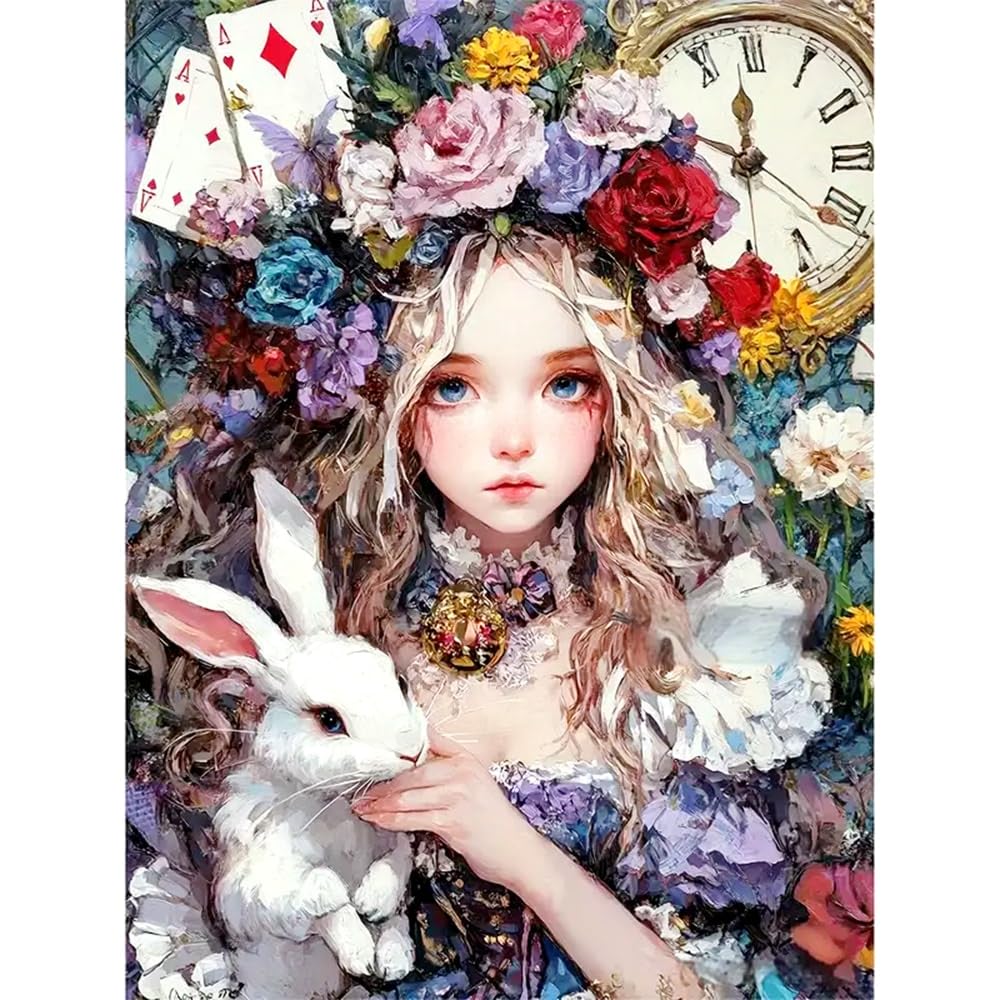 Rakuten - LEADINTOP ダイヤモンドアート 女性 30X40cm 丸いビーズ ダイヤモンドペインティング キット モザイクアート 人気 ビーズアート かわいい DIY 手作り 手芸プレゼント 装飾
