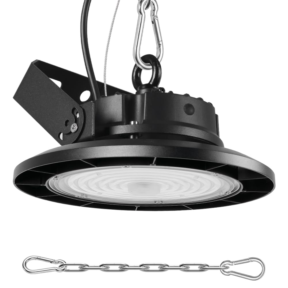 Rakuten - UFO型 LED高天井灯 100W 1000W相当 ハイベイライト LED作業灯 16000LM 昼光色6000K IP66防水 高天井用照明 投光器 120°広範囲照射 製造工場 住宅 倉庫 pse認証済み 3m配線コード付 3年保証 1個