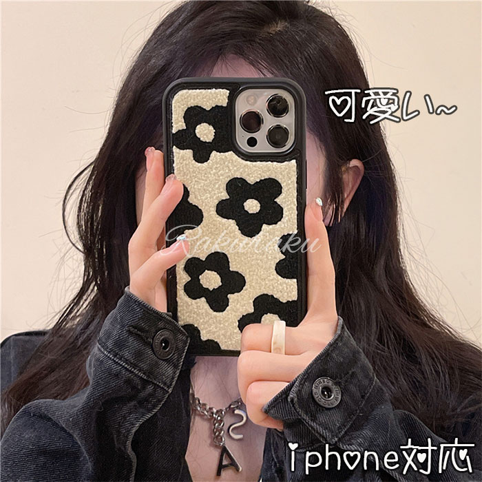 スマホケース iPhone 15 iPhone14 兼用 ケース カバー iPhoneケース 可爱い 人気 おしゃれ 韓国 お洒落 秋冬 ぬいぐるみ 刺繍 タオル 綿布 ふわふわ TPU PC 背面ケース レンズ 液晶 カメラ 保護 おもしろ かわいい 薄型 ポンポン もこもこ 携帯ケース