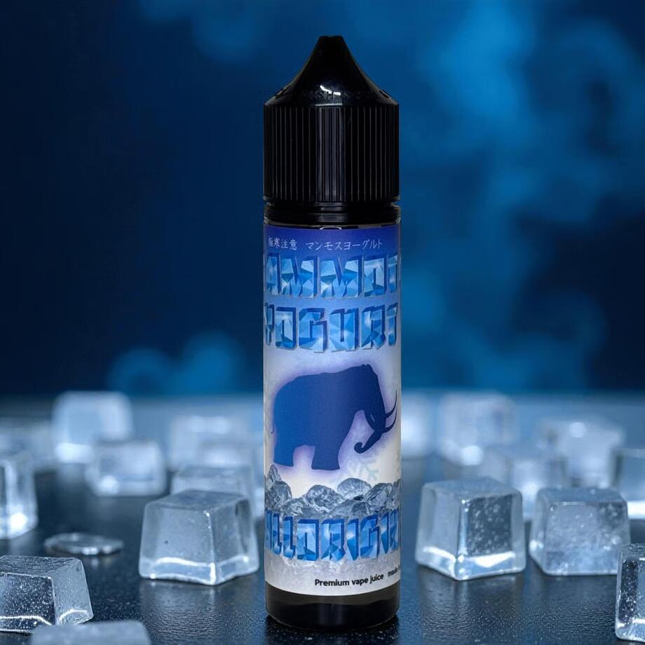 MAMMOTH YOGURT 50ml≒59g Made in Japan モッコリヨーグルにほんのり清涼剤の氷改に対して、清涼剤強めなのがこのマンモスヨーグル。 夏だけでなくヨーグルト好きには癖になるジュースです。 ポリカーボネイトタンクでの御使用はお控え下さい。 ※特にMentholは目に入るととても危険です。取り扱いに注意して下さい。 ※ラベルは内容量60ml用ラベルを使用しています。お間違えのないように。 ※クリックポスト使用のため、簡易包装となります。