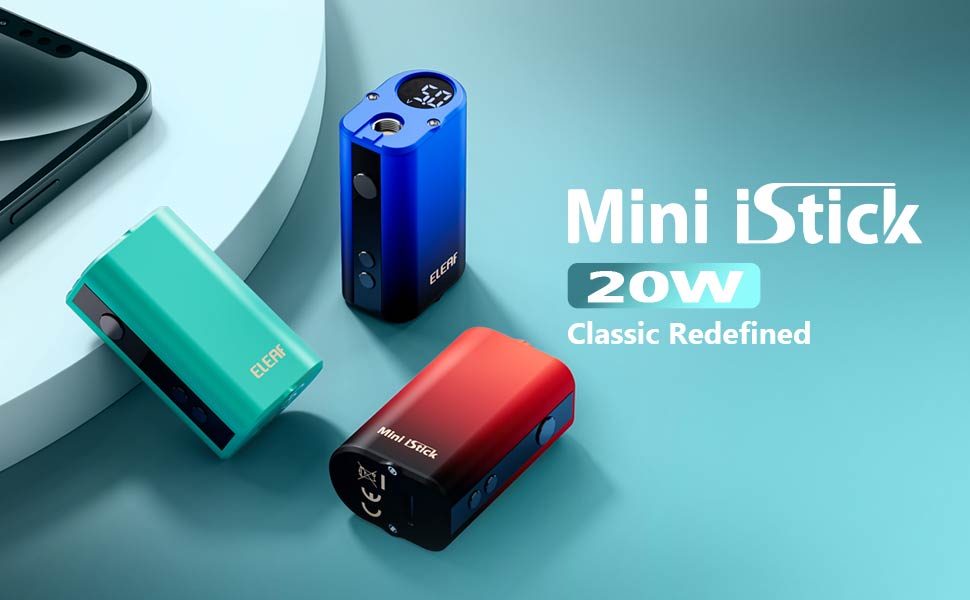 電子タバコ専門店 VapeSourcingのEleaf Mini iStick 20W イーリーフ ミニ アイスティック 20W バッテリー 本体のみ 1100mAh 内蔵バッテリー 20W 出力 コンパクト 510スレッド対応 電子タバコ 持ち運び ベイプ タール ニコチン0｜アングル2