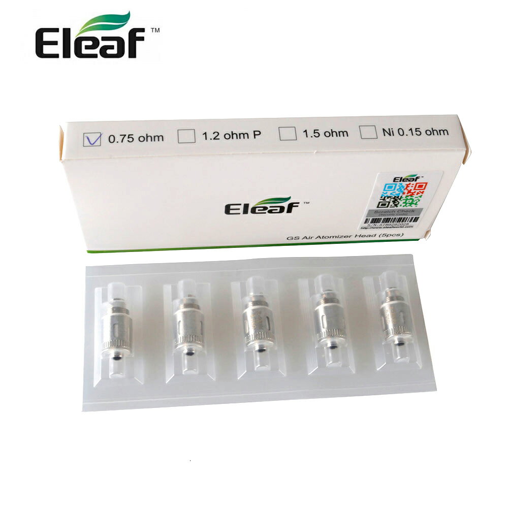 電子タバコ専門店 VapeSourcingの【2箱】GS Air Pure Cotton Head 0.75Ω コイル 10個セット イーリーフ GSエアー ピュアコットンヘッド 交換用アトマイザーコイル MTL向け 互換性あり 8W-25W対応 電子タバコ用交換コイル ジーエス アトマイザーコイル 禁煙サポート｜アングル2