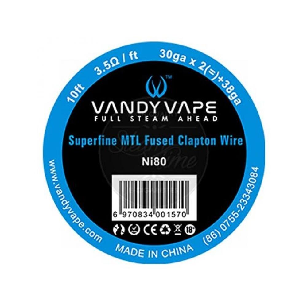 ��MTL������Vandy Vape Superfine MTL Fused Clapton Wire ������ӥ���ѥ磻�䡼 Ni80 30GA��2��38GA ��3m �Żҥ��Х� RTA RDA RBA �б� vape �٥��� ����
