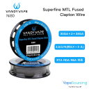 【MTL向け】Vandy Vape Superfine MTL Fused Clapton Wire コイルビルド用ワイヤー Ni80 30GA×2+38GA ...