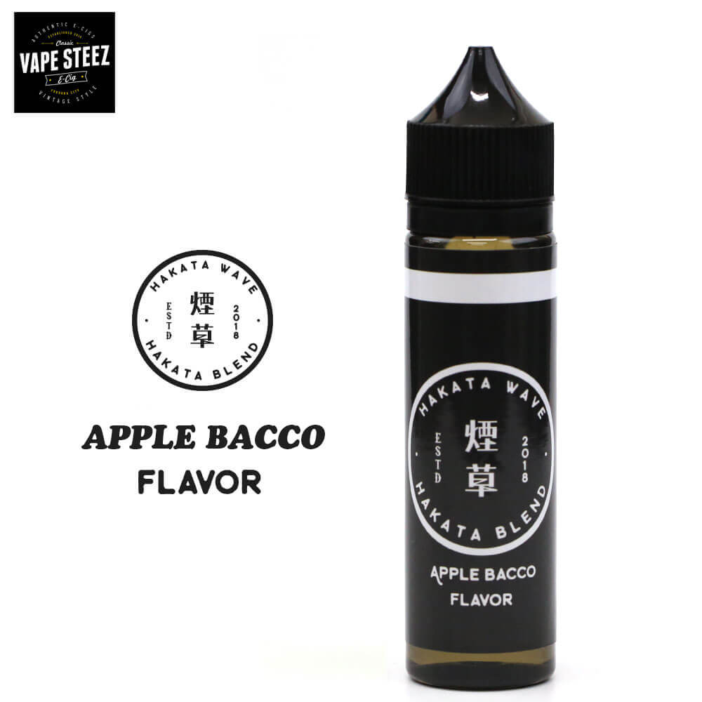 電子タバコ リキッド 国産 ニコチン0 HAKATA WAVE Apple Bacco 60ml プルームテック対応 大容量 VAPE STEEZ ベイプ リンゴ味 タバコ味 vape E-LIQUID