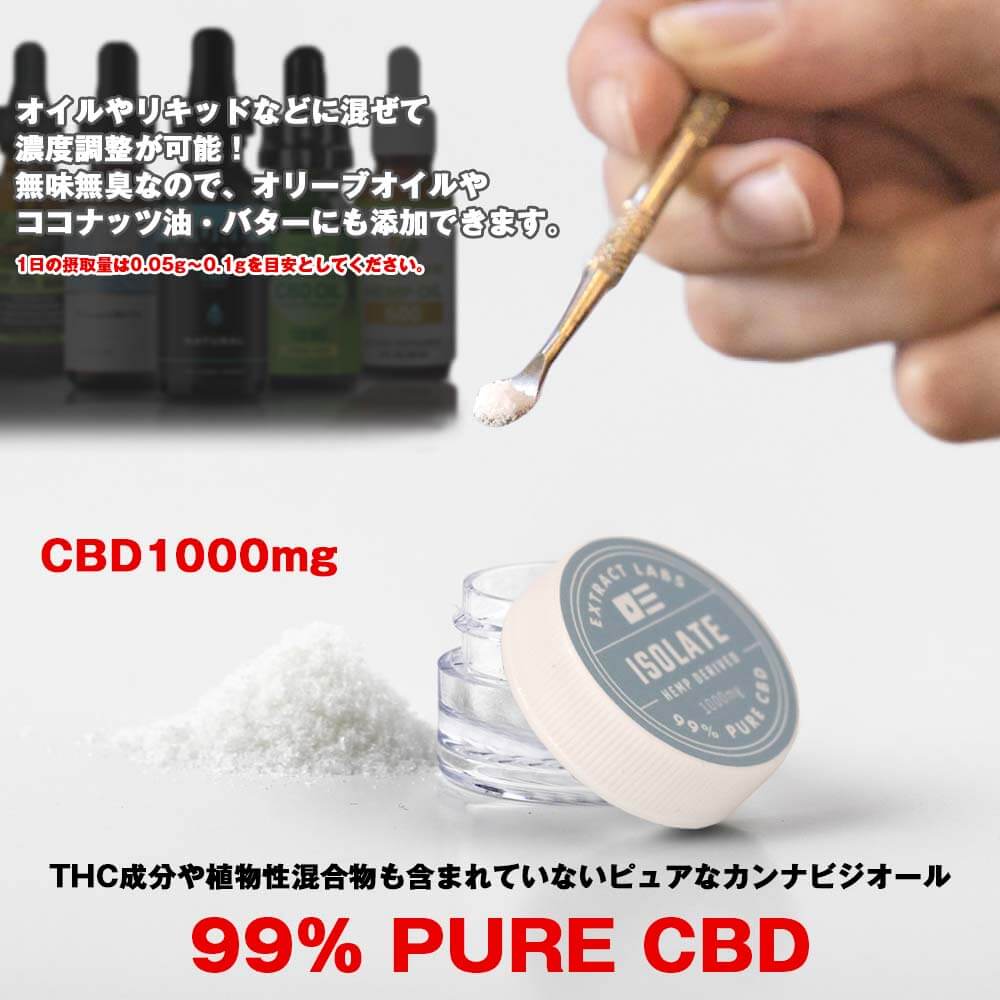 【 送料無料 あす楽 】CBD ISOLATE パウダー 1000mg 1g American Hemp Extract Labs 粉末 純度99% アメリカンヘンプ カンナビジオール CBDパウダー koi コイ【 送料無料 】