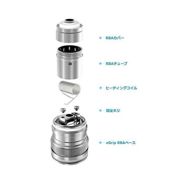Gentique 楽天市場店のJoyetech eGrip RBAベース リビルダブルヘッドユニット 電子タバコ パーツ コイル VAPE｜アングル2