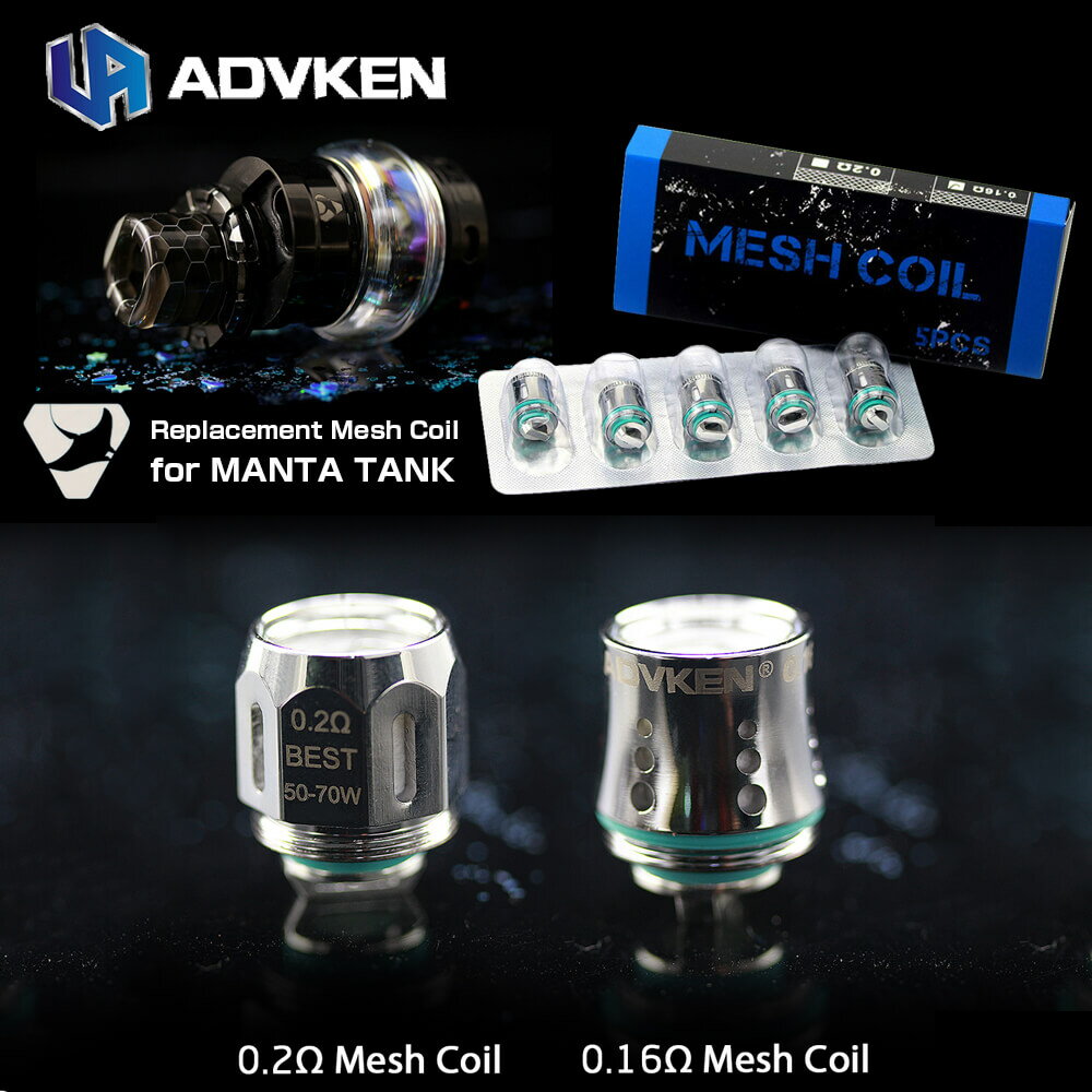 ADVKEN MANTA TANK �򴹥����� 5������ ���ɥ����� �ޥ� ��å��女���� Replacement Coils�� 0.2�� / 0.16�� ��