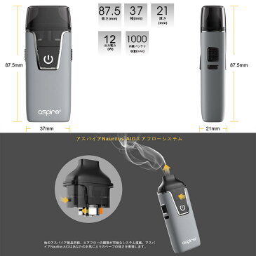 電子タバコ スターターキット Aspire Nautilus AIO アスパイア ノーチラス コイル オールインワン vape pod