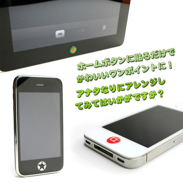 ホームボタンステッカー iPhone6/6s/iPhone5/5s/iPad/iPod touch ホームボタンシール HBS6P-P08[定形外郵便、送料無料、代引不可]