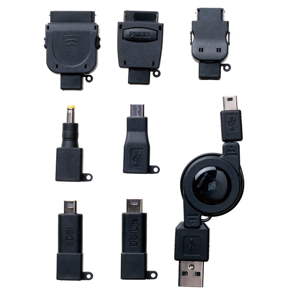 PLANEX 巻取り式マルチ充電ケーブル(7規格対応) ブラック BN-MUS7CB ★FOMA/3G/au/Dock/PSP/DS/MicroUSB/miniUSB★[メール便発送、送料無料、代引不可]【YDKG-kd】【smtb-KD】 [iPhone・ipad] 02P03Dec16