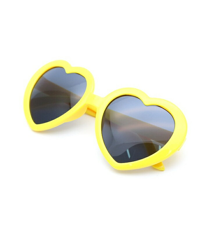 面白サングラス UVカット ハートサングラス ハート型 眼鏡 めがね メガネ コスプレ パーティー (イエロー)[おす すめ][パーティーグッツ][面白][定形外郵便、送料無料、代引不可]
