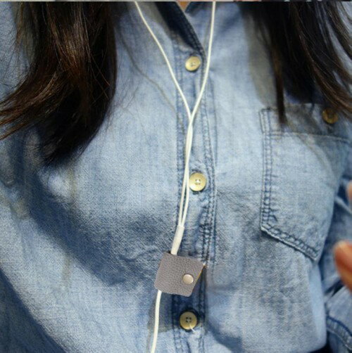 CORALLAND (コーラルランド) 日本製 本革コードストッパーVP 四角型 イヤホンホルダー 巻き取り コードクリップ ケーブルホルダー[定形外郵便、送料無料、代引不可]