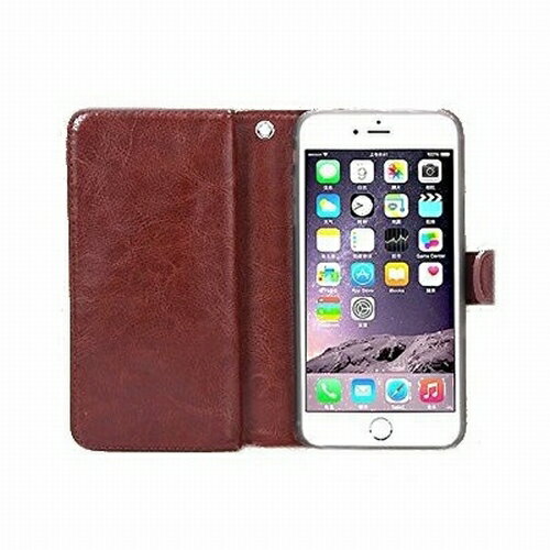 樂天商城 - iPhone6 6S 6plus 6Splus用 9ポケット 手帳型ケース (iPhone6， ブラウン)[ゆうパケット発送、送料無料、代引不可]