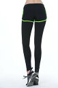 レディース スポーツ パンツ 一体型レギンス 《グリーン》 《S》 9分丈 スパッツ ヨガ ランニングウェア ショートパンツ[ゆうパケット発送、送料無料、代引不...