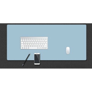 レザー調 デスクマット 大型 デスク マット マウスパッド (スカイブルー， 80×40cm)[送料無料(一部地域を除く)]