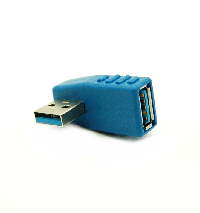 USB3.0 方向変換アダプター L型90度 《左向き》[定形外郵便、送料無料、代引不可]