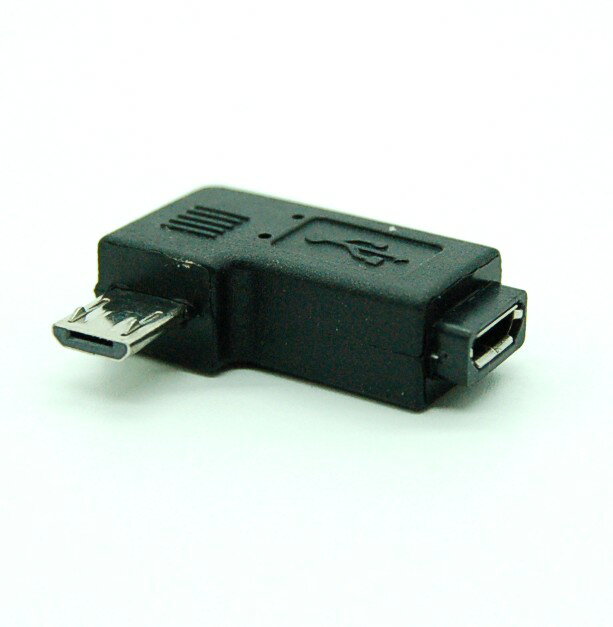 L字 MicroUSB 方向変換アダプター 《右向き》 角度変更 MicroUSB(オス)-Micr ...