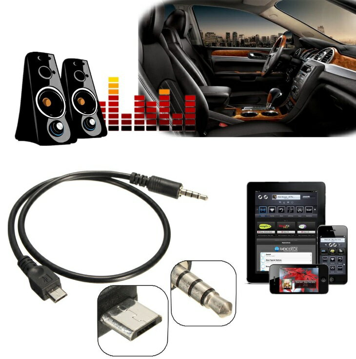 Micro USB(����)��3.5mm���ƥ쥪ü�� �Ѵ����ͥ����������֥� �ԥ֥�å��� ��30cm�� AUX �� ���� [�����͹�ء�����̵��������Բ�]