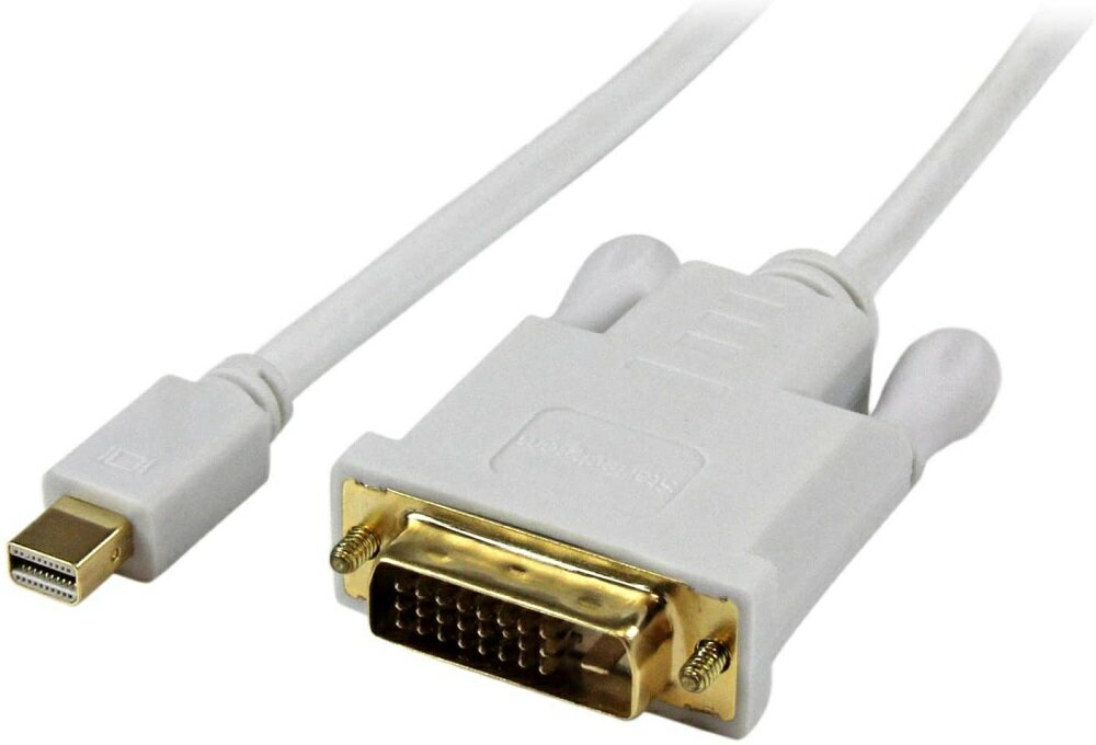 【優先配送との同梱不可】Mini DisplayPort - DVI アクティブ変換ケーブル 1.8m mDP オス - DVI-D オス 1920x1200 ホワイト[ゆうパケット発送、送料無料、代引不可][在庫処分]