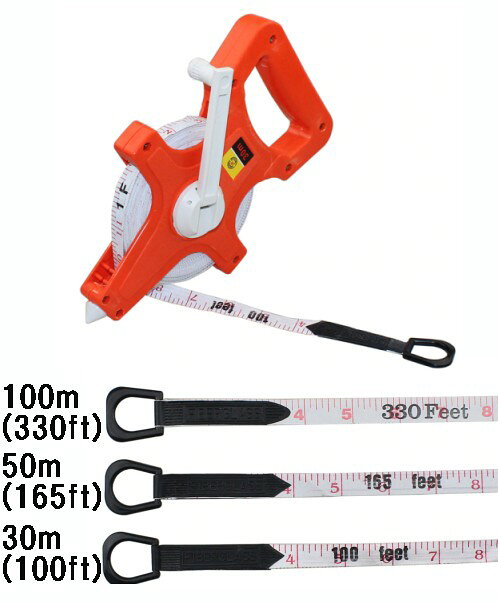 メジャー スケール 《100m》 メートル フィート表示 巻き尺 スケール テープメジャー 測量[送料無料(一部地域を除く)] 3