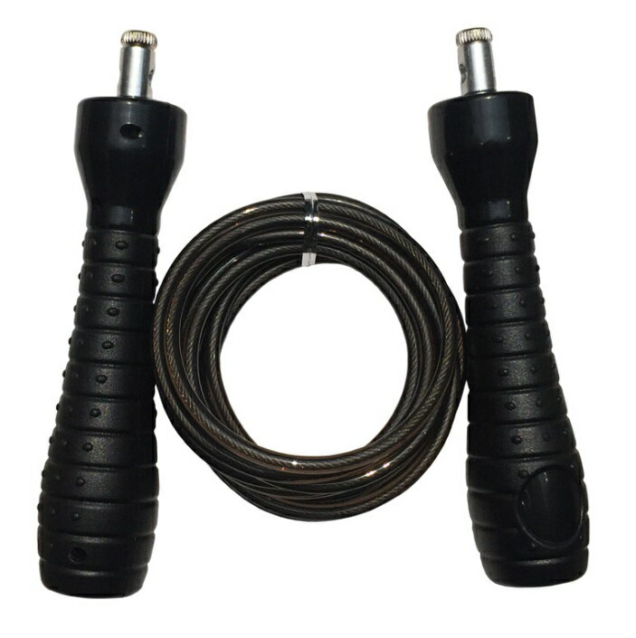 ブラック縄跳び ベアリング内蔵 ジャンプロープ フィットネス トレーニング なわとび[ゆうパケット発送..