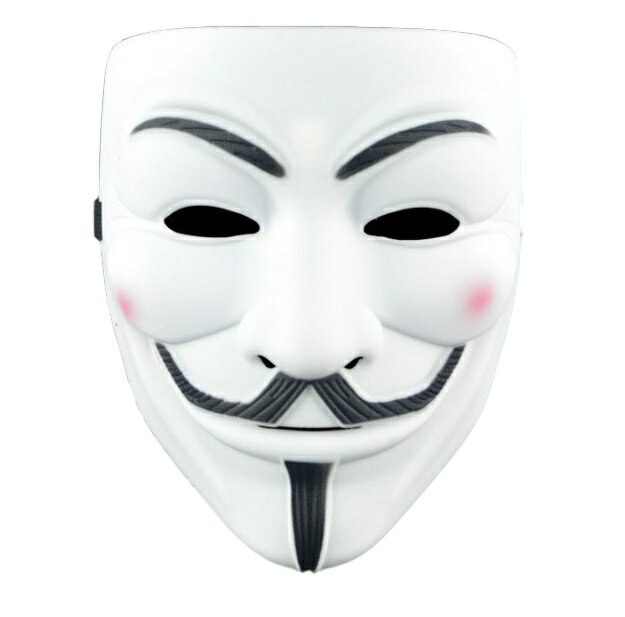 V for Vendetta ガイフォークス アノニマス 仮面マスク 厚手マットver 《ホワイト》 仮装 コスプレ[定形外郵便、送料無料、代引不可]