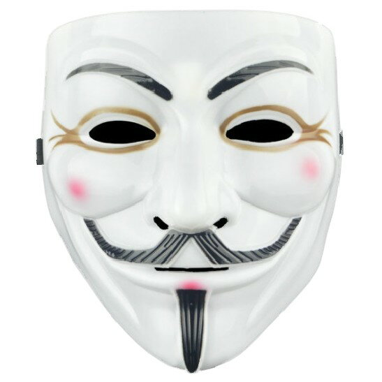 V for Vendetta ガイフォークス アノニマス 仮面マスク アイラインver 《ホワイト》 仮装 コスプレ[定形外郵便、送料無料、代引不可]