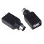 USB-PS/2変換アダプターUSB→PS2 《ブラック》 コンバーター コネクタ キーボード マウス用 アダプタ 変換器[定形外郵便、送料無料、代引不可]