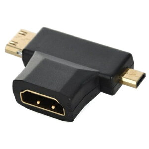 HDMIѴץ HDMI(᥹) - Mini HDMI()/ micro HDMI()  T 2in1 ץ ߥHDMI ޥHDMI[͹ء̵Բ]