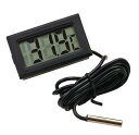多機能 デジタル 温度計 《ブラック》 プローブ付 LCD -50℃から110℃ 液晶 水槽 池 水族館 室内 車内 冷蔵庫 冷凍庫 テラリウム[定形外郵便、送...