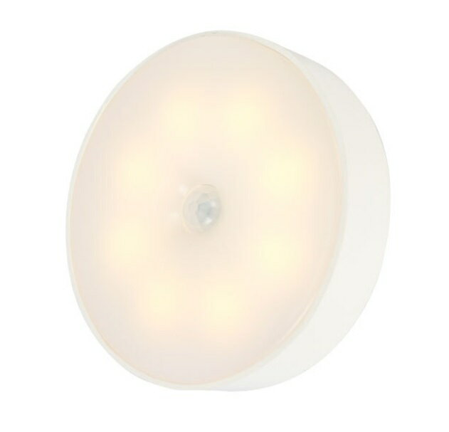 LED 人感センサーライト 《暖色》 小型 USB 充電式 室内 壁 取り付け 壁掛け 丸型 照明[定形外郵便、送料無料、代引不可] led_lのサムネイル